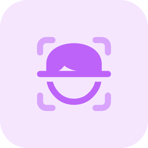 Face scan security processor electronics icon
