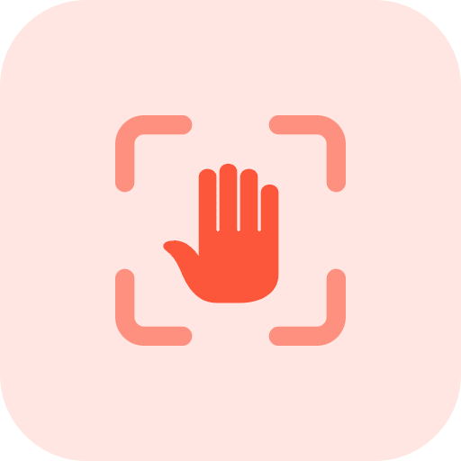 Scanning hand scan fingerprint scanning icon