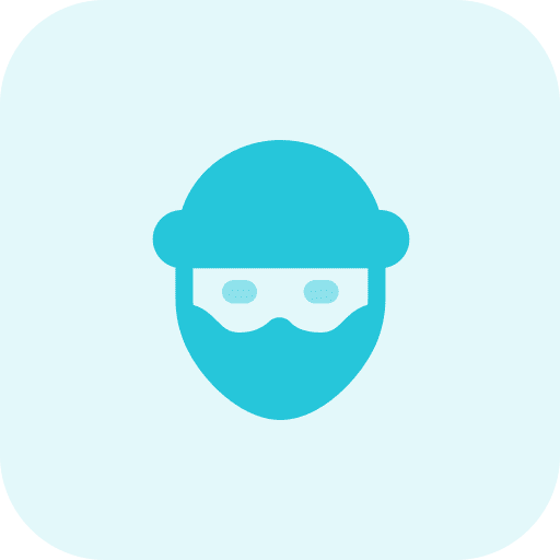 Hacker avatar criminal spyware icon