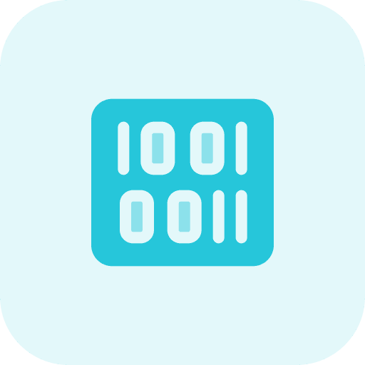 Programming language binary zero development icon