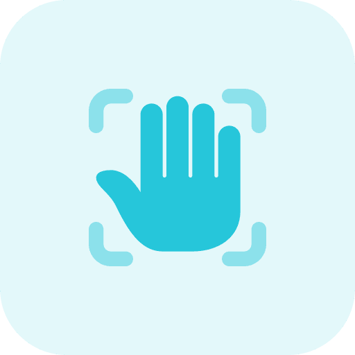 Scanning fingerprint scan scanning hand palm icon