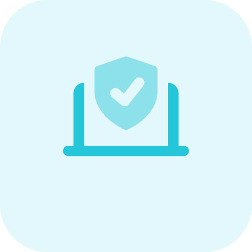 Secure protected laptop protection icon