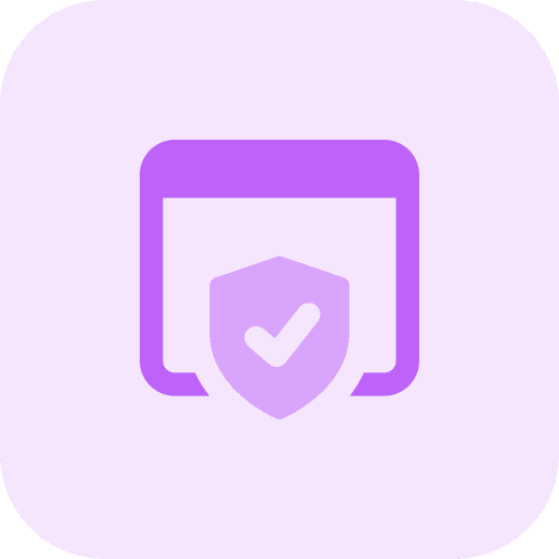 Secure protected shield verified icon