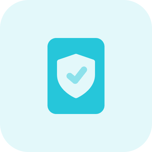 Secure protection shield defense icon