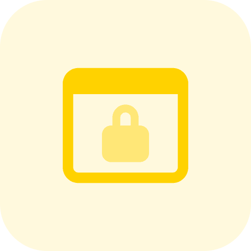 Web browser password restricted padlock icon