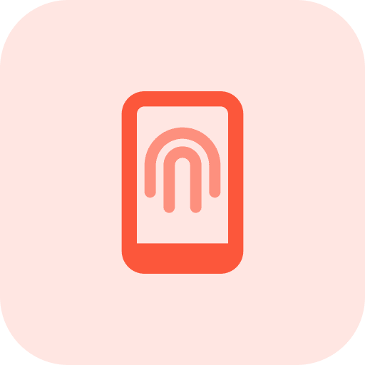 Fingerprint cellphone secure id icon