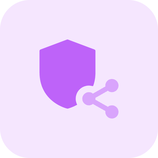 Share shield security verified icon