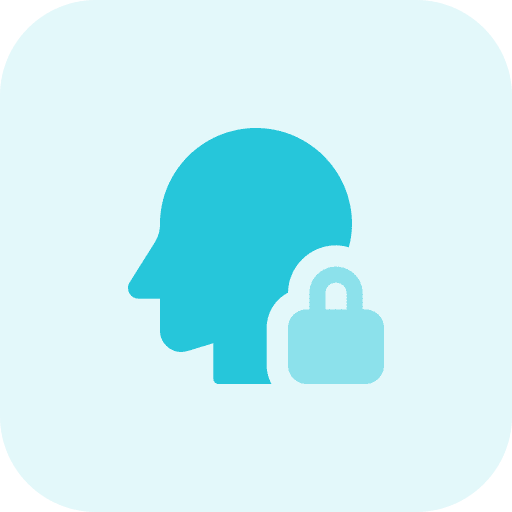 Facial recognition electronics lock scan icon
