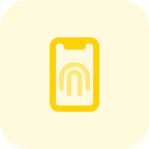 Fingerprint technology security smartphone icon