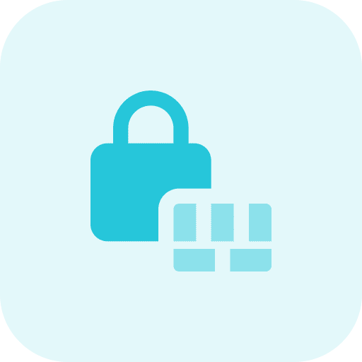 Firewall password lock restricted icon