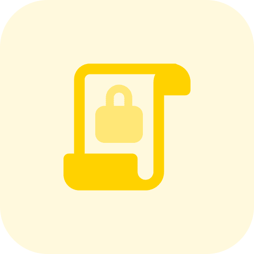 Paper security restricted padlock icon