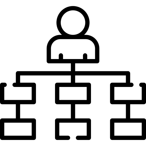Organization chart organized flow business and finance icon