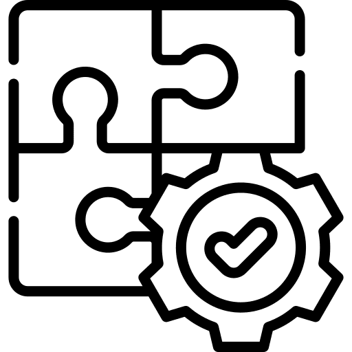 Problem solving cogwheel problem solving puzzle icon