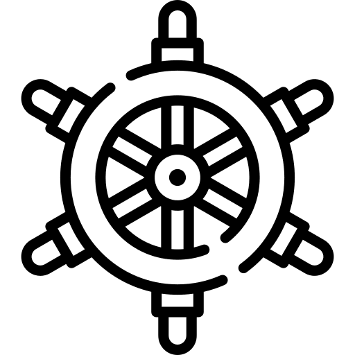 Rudder captain wheel rudder icon