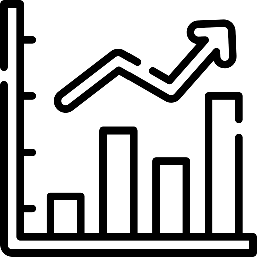 Bar chart bar graph statistics increase icon