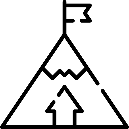 Goal arrow up achievement mountain icon
