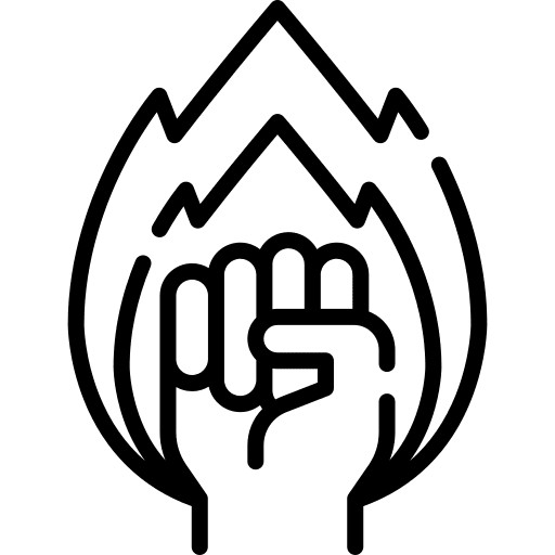 Motivation hand fire fist icon