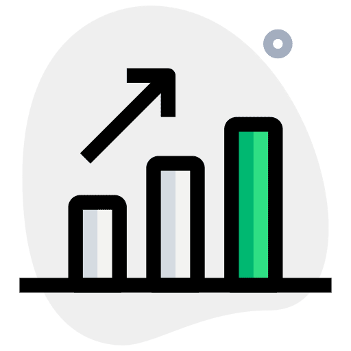 Business and finance graphic increasing bar graph increase icon