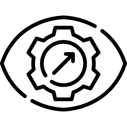 Vision eye cogwheel configuration icon