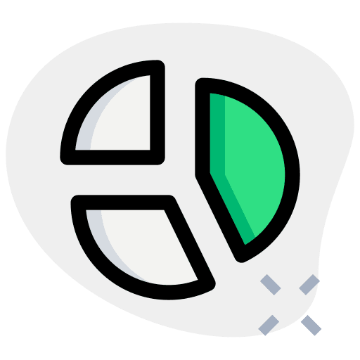 Compare website data analytics pie chart icon