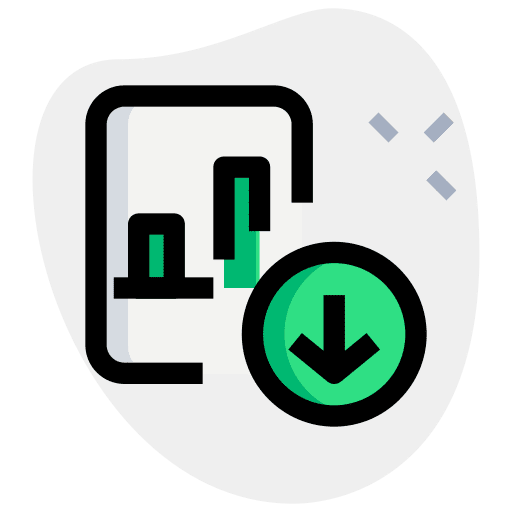 Down infographic business bar chart icon