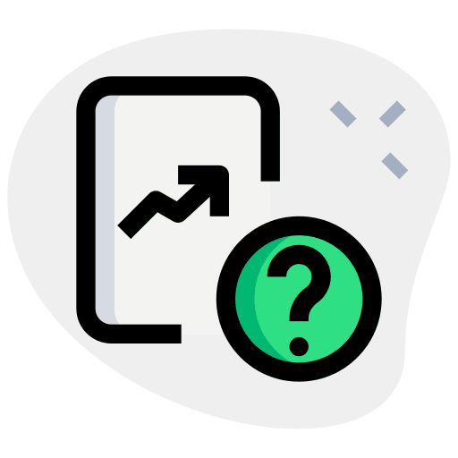 Question mark file document growth chart icon
