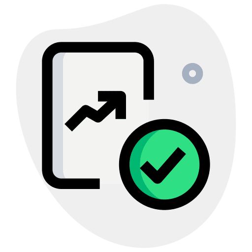 Verified business and finance analysis chart icon