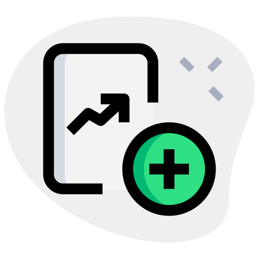 Add document line chart business icon