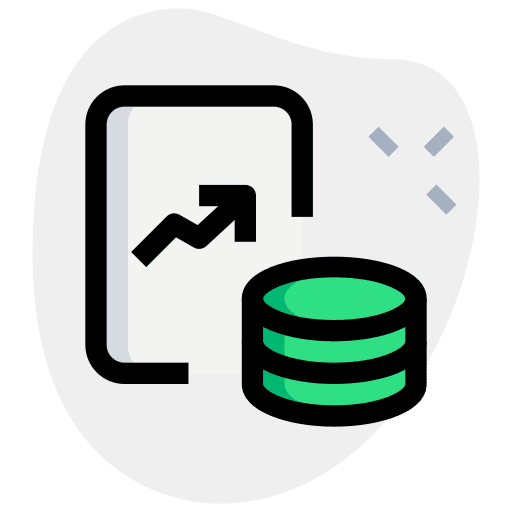 Database analysis chart reports icon