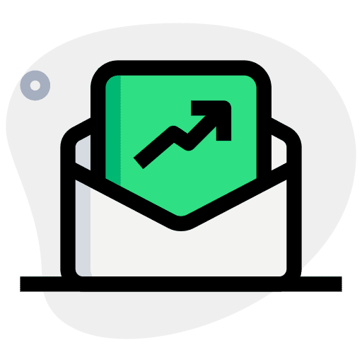 Email growth chart chart email icon