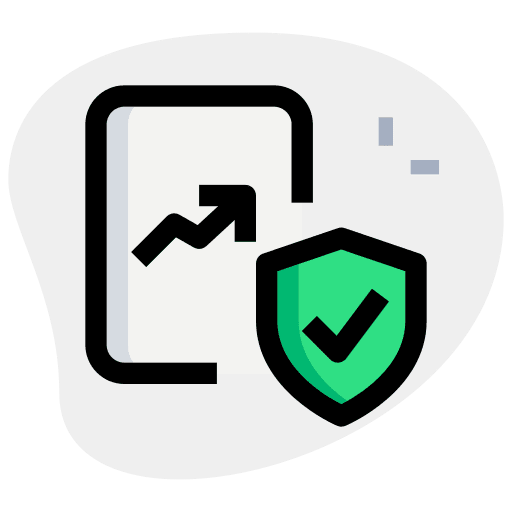 Secure document file line chart icon