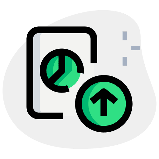 Upload chart pie business and finance web analysis icon
