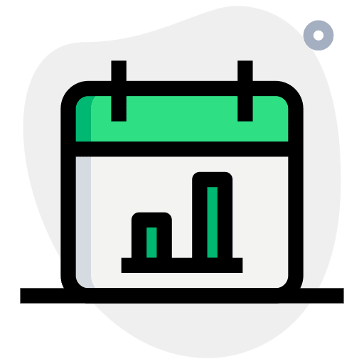 Calendar growth business and finance chart icon
