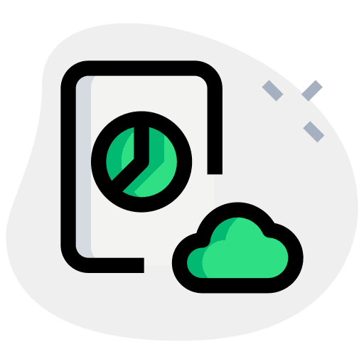 Cloud computing chart website chart pie icon
