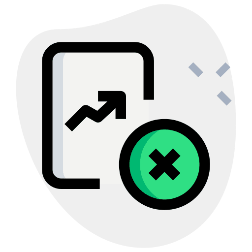 Delete growth chart chart business and finance icon