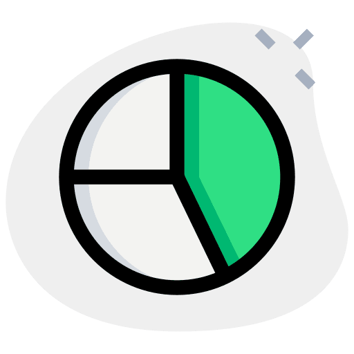 Pie chart fraction website usage icon