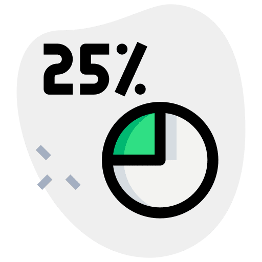 Quarter market stats marketing icon