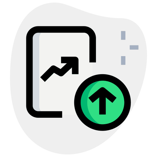 Upload line chart upload file icon