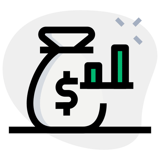 Bar chart investment graph dollar icon