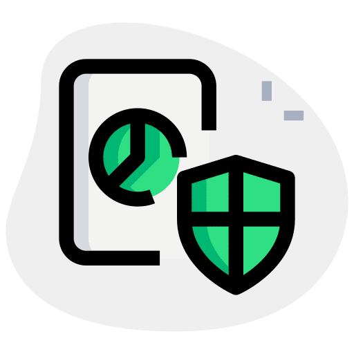 Defense pie chart file business and finance icon