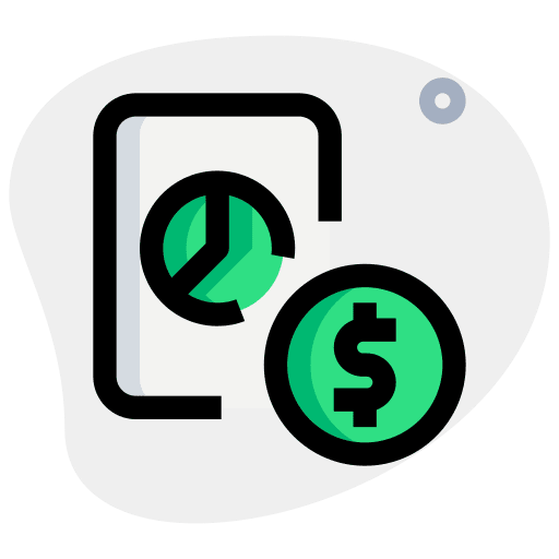 Money data analytics web analysis browser icon