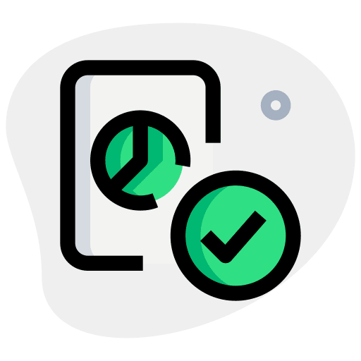 Verify web analysis pie chart verify icon