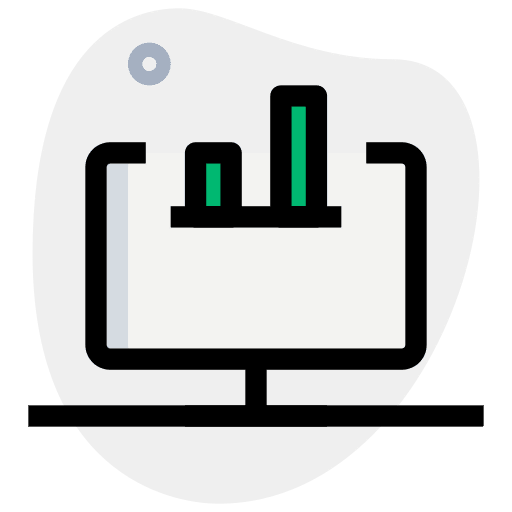 Computer report marketing bar graph icon