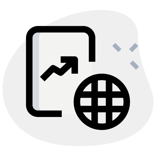 Global growth chart business line graph icon