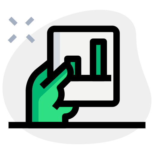 Hold chart graph report bar graph icon