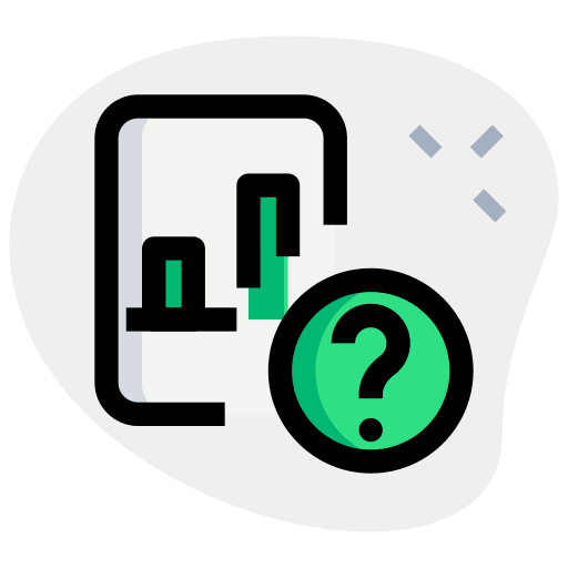 Question mark infographic business bar chart icon