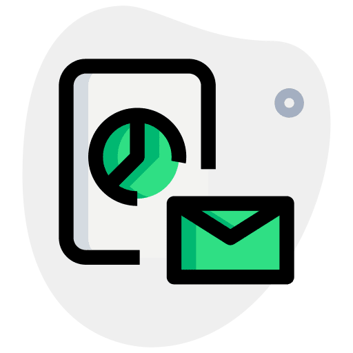 Mail data analytics web analysis mail icon
