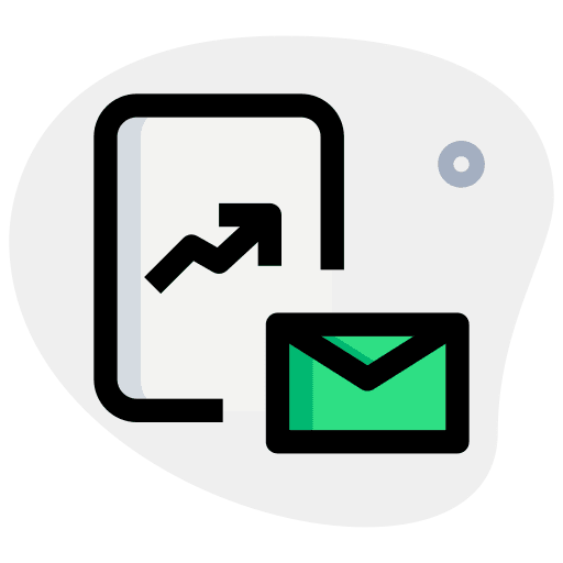 Mail document line growth chart icon