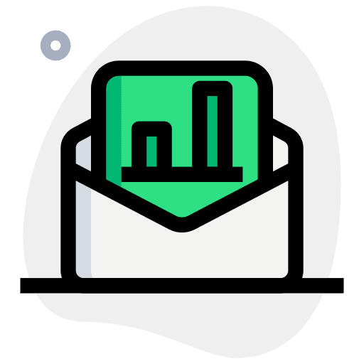 Message line chart business and finance icon