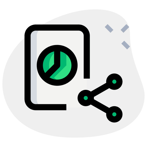Share website data analytics pie chart icon